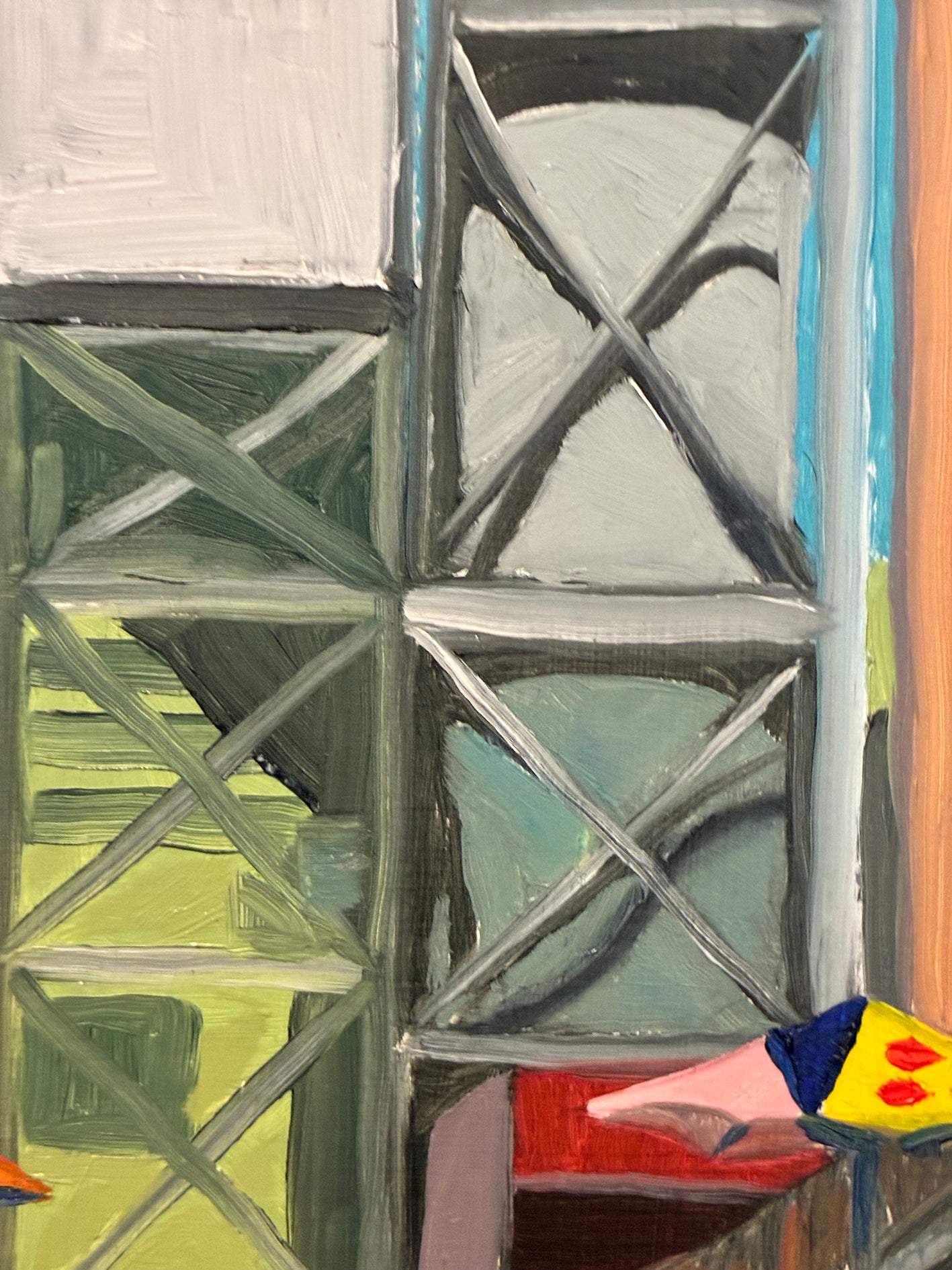 Abstract painting with geometric shapes and colors